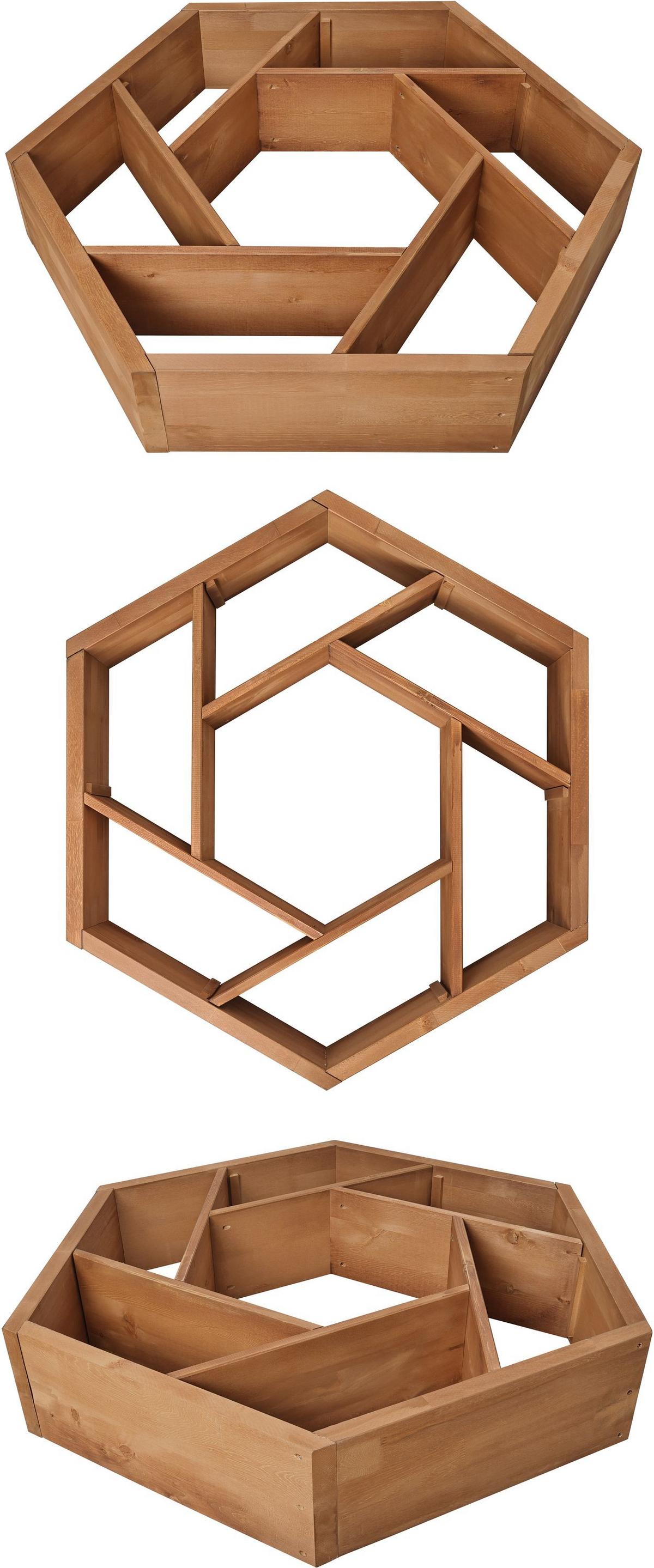 PFLANZBEET Hexy1 - Braun, Holz (100/80/100cm) - needs&wants