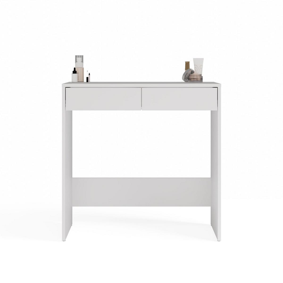 SCHREIBTISCH Weiß 81/80/50 - Weiß, Holzwerkstoff (90/50/80cm) - RAUMHIRSCH FURNITURE