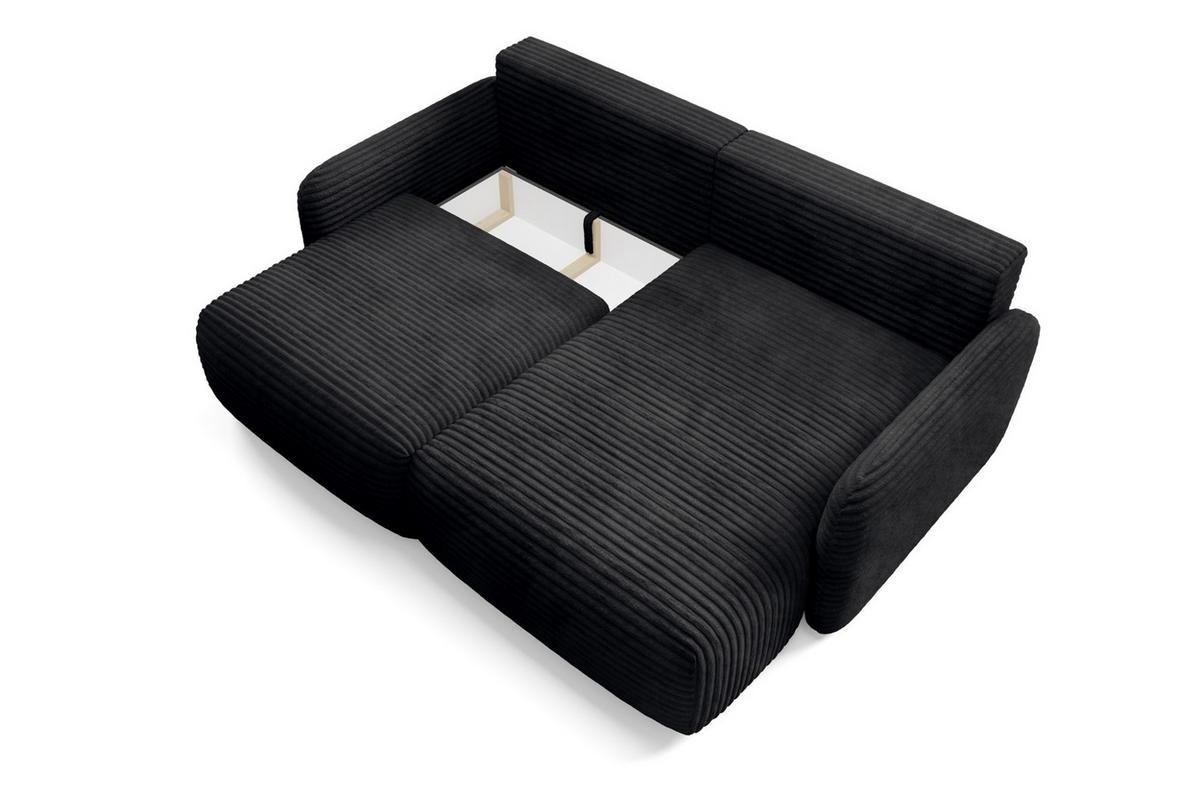 ECKSOFA Simone Mit Schlaffunktion - Schwarz, Holzwerkstoff/Textil (165/240cm) - Fun Möbel
