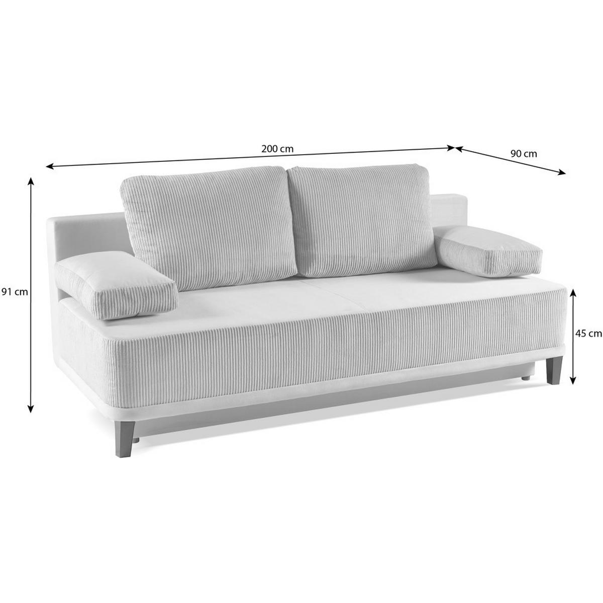SCHLAFSOFA 3-Sitzer Riso mit Bettkasten, Braun - Schwarz/Braun, Textil (200/91/90cm) - Beautysofa