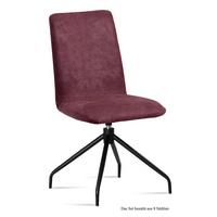 ESSZIMMERSTUHL drehbar (8er-Set) Divona 47x92x60 Schwarz/Marsala - Brombeere/Schwarz, Kunststoff (60/92/47cm) - 58aufmkessel