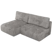 ECKSCHLAFSOFA VIVO L Grau Cord - links - Schwarz/Grau, Kunststoff/Textil (223/150cm) - MKS
