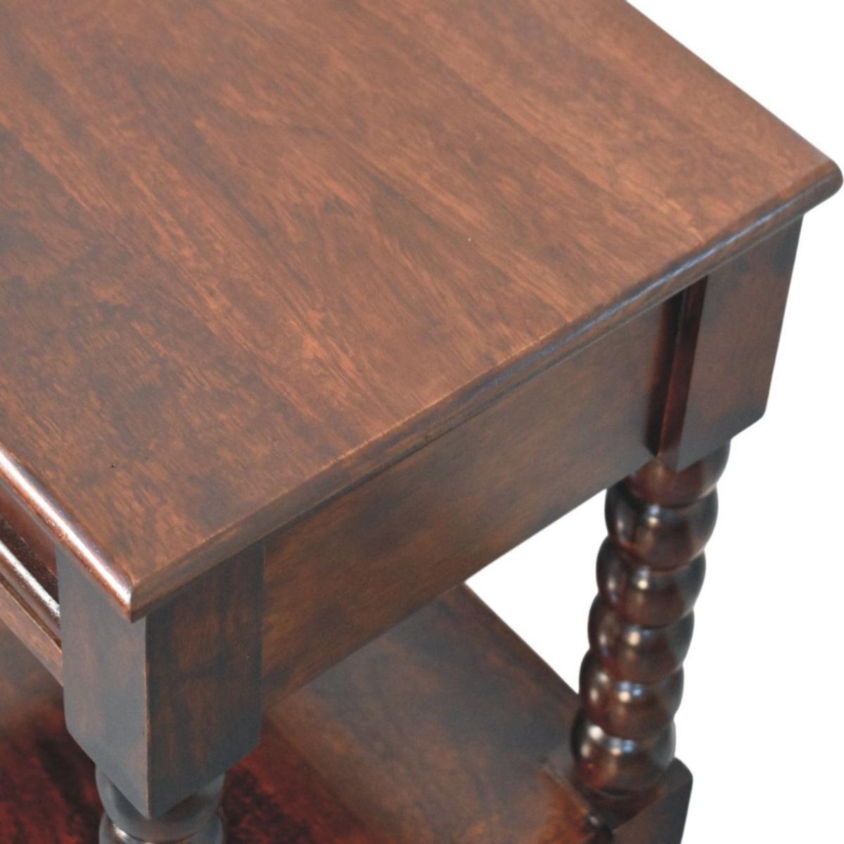 NACHTKASTEN Vienna, 1 Schublade und Offenes Regal, Dunkelbraun - Dunkelbraun/Messingfarben, Holz/Metall (45/60/35cm) - Artisan Furniture