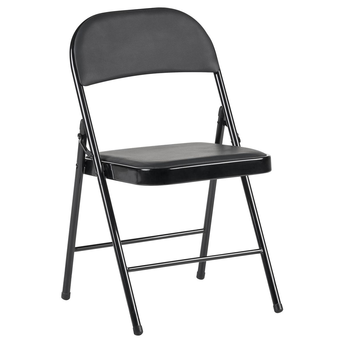 KLAPPSTUHL 4er-Set Metall Schwarz Shasta - Schwarz, Metall (45/77/47cm) - Beliani