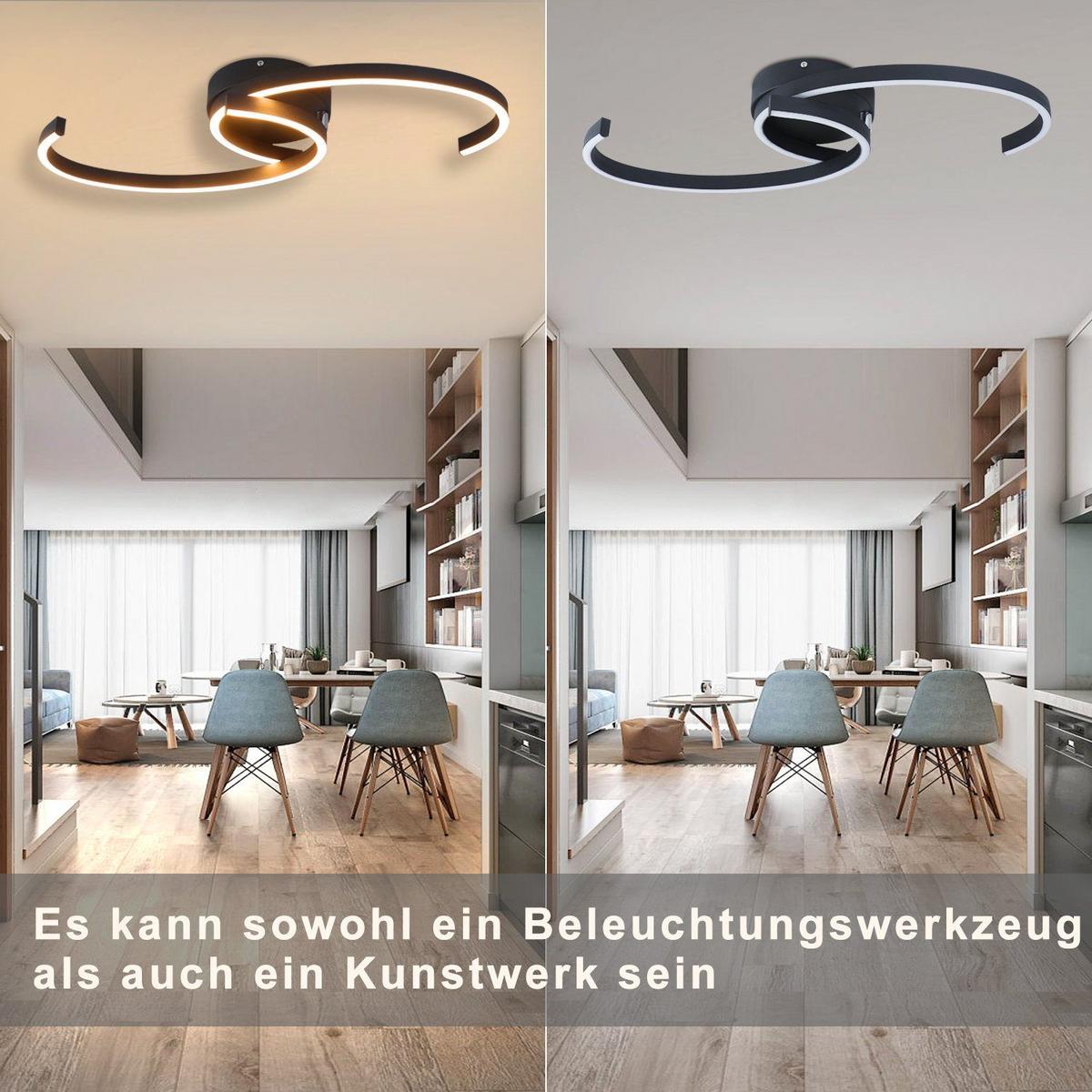 LED-DECKENLEUCHTE Oliver 60/16/9 cm - Schwarz, Metall (60/16/9cm) - Nettlife