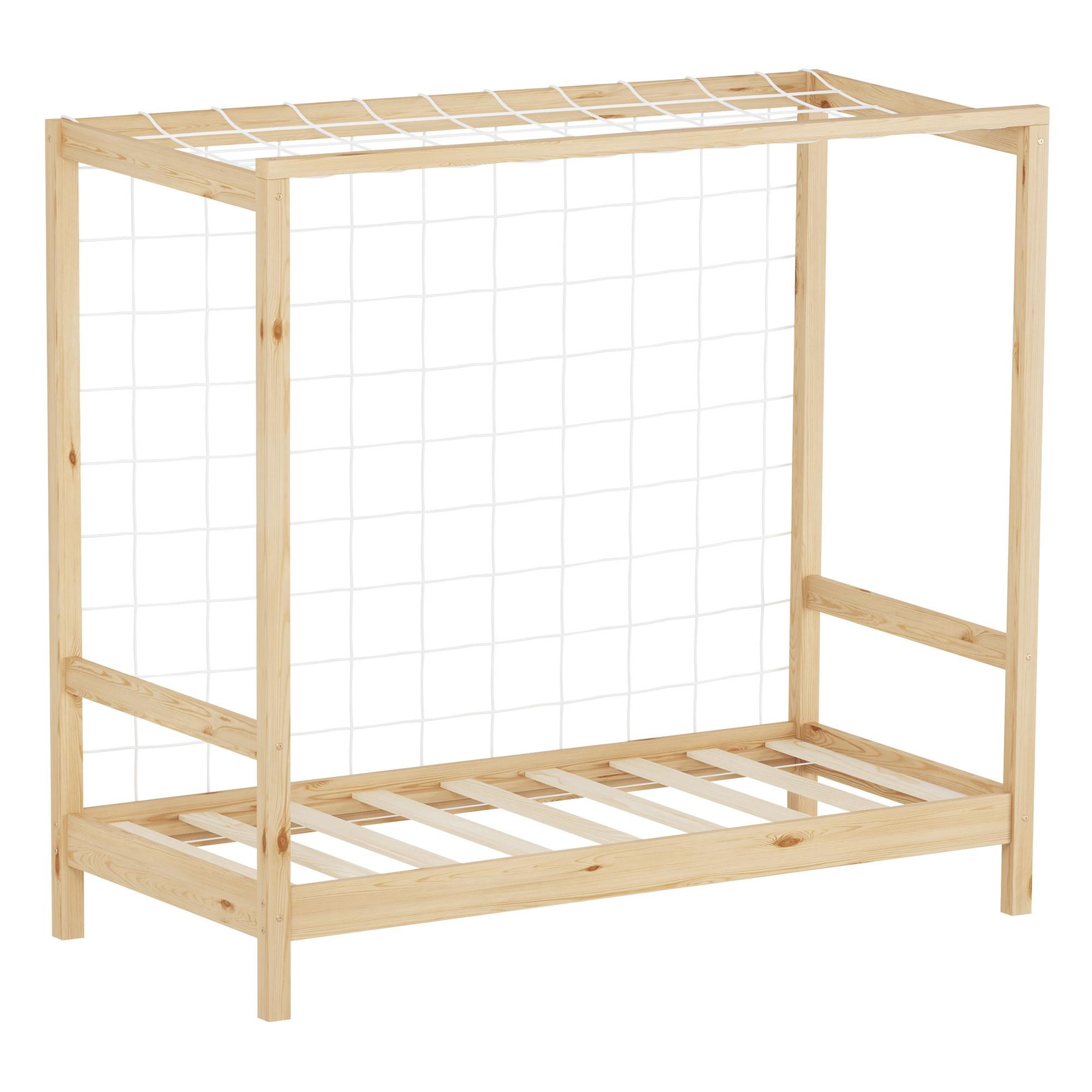 KINDERBETT Fußballtor 70x140 cm Natur Kiefernholz - Hellbraun, Holz (70/140cm) - ML-DESIGN