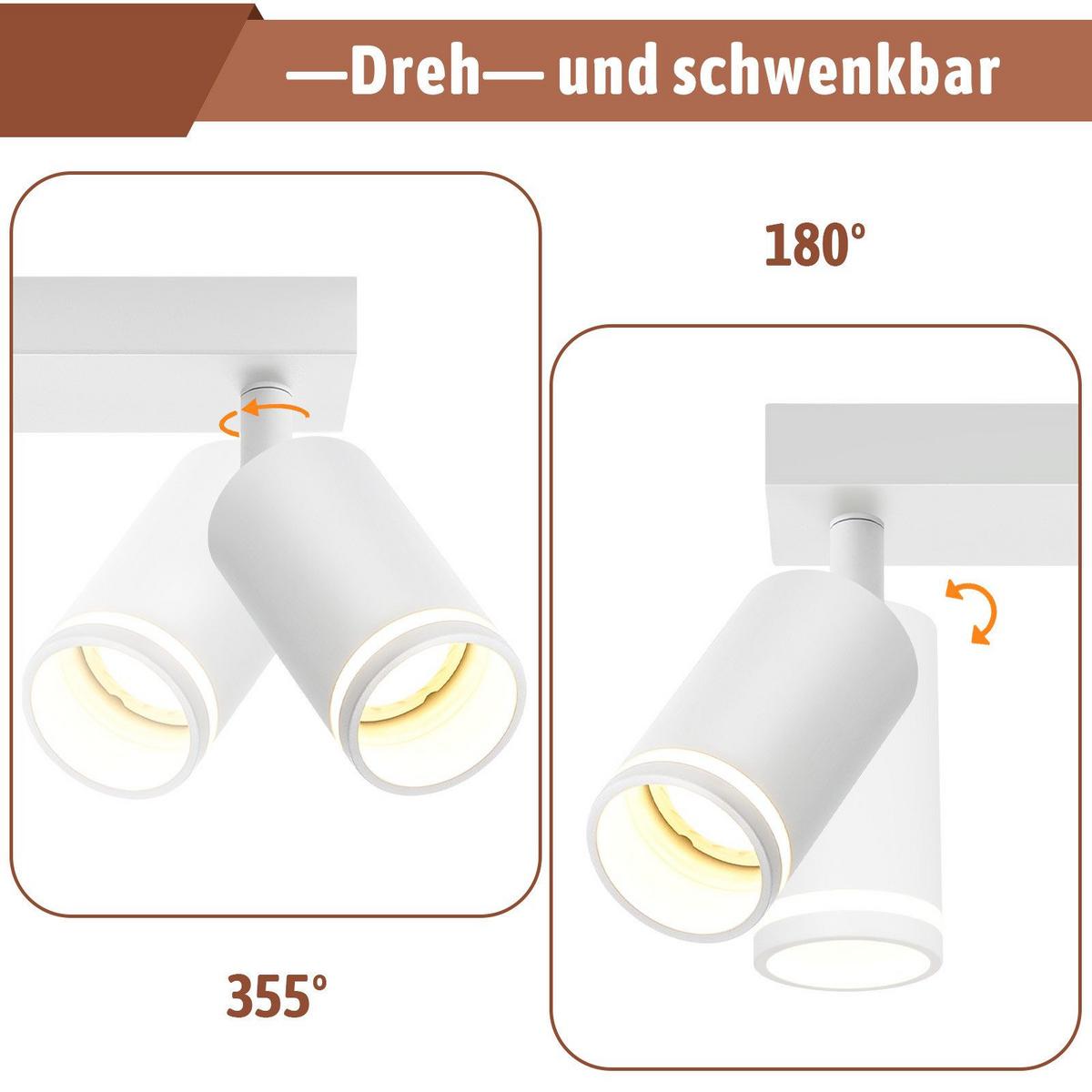 DECKENSTRAHLER Vilbel 6-flammig 83/5/17 cm - Weiß, Metall (83/5/17cm) - Nettlife