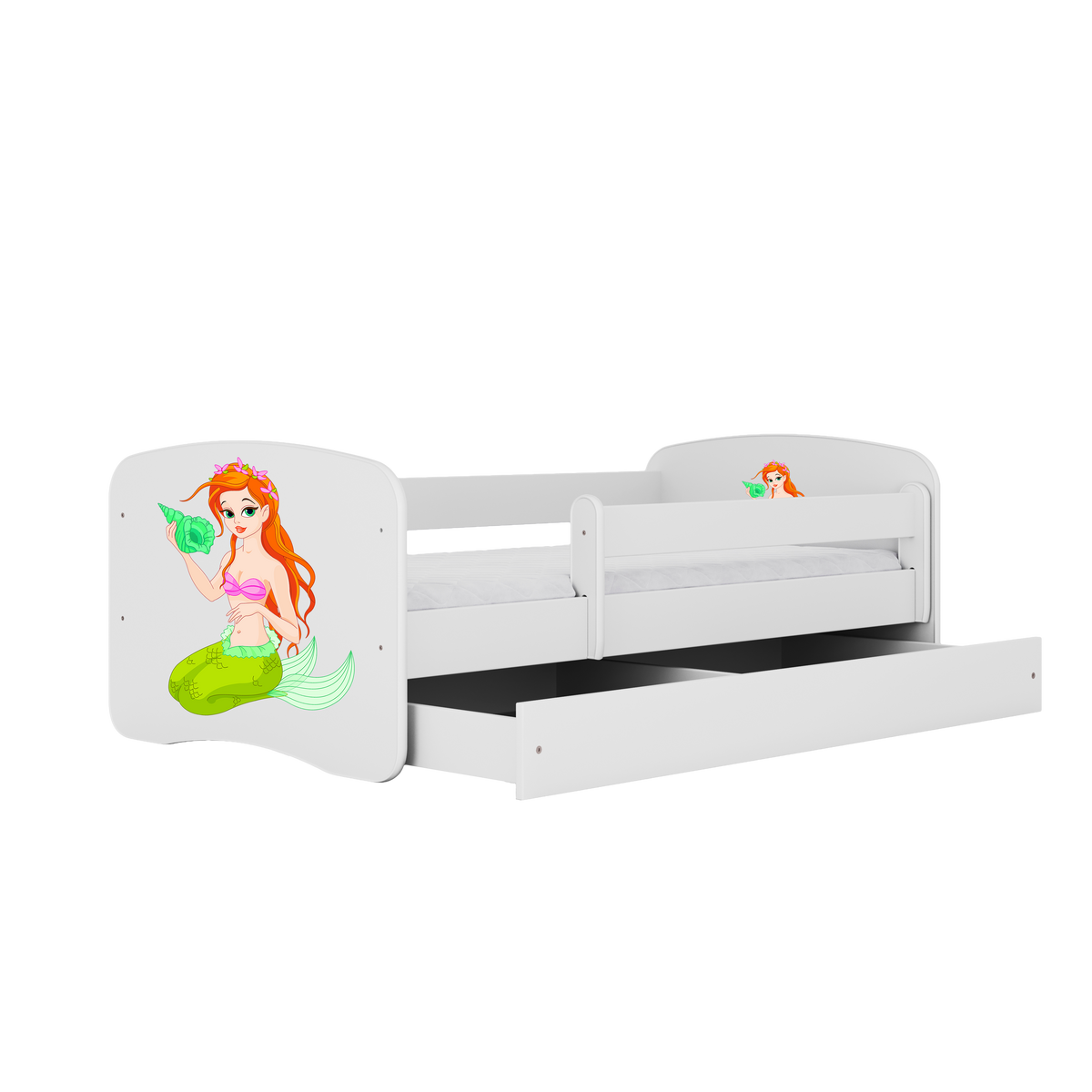 KINDERBETT Meerjungfrau mit Schublade 160/80 90/61/164 - Weiß, Holzwerkstoff (80/160cm) - RAUMHIRSCH FURNITURE