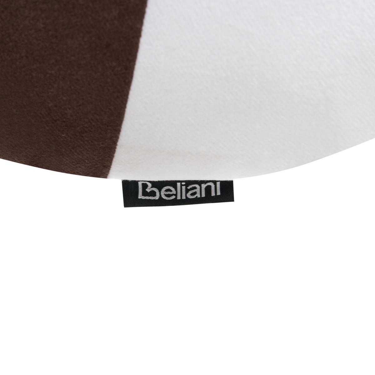 DEKOKISSEN 2er-Set Dunkelbraun 60/60 cm Whirl Candy - Dunkelbraun/Weiß, Textil (60/60cm) - Beliani