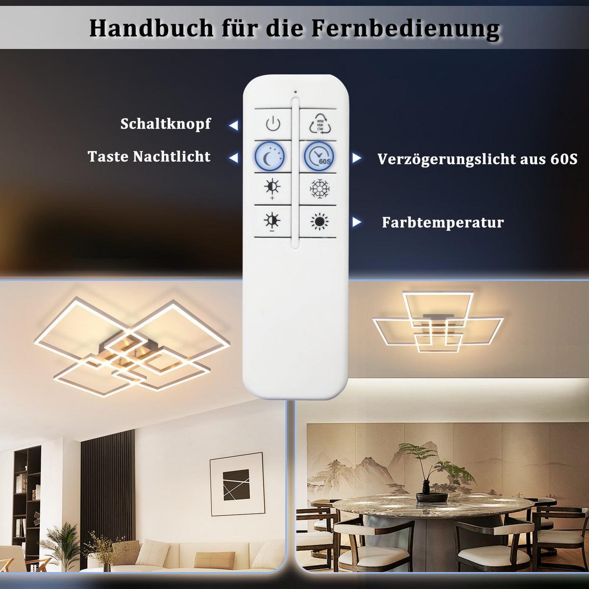 LED-DECKENLEUCHTE Marable 72.4/72.4/7.3 cm - Silberfarben, Metall (72.4/72.4/7.3cm) - Nettlife
