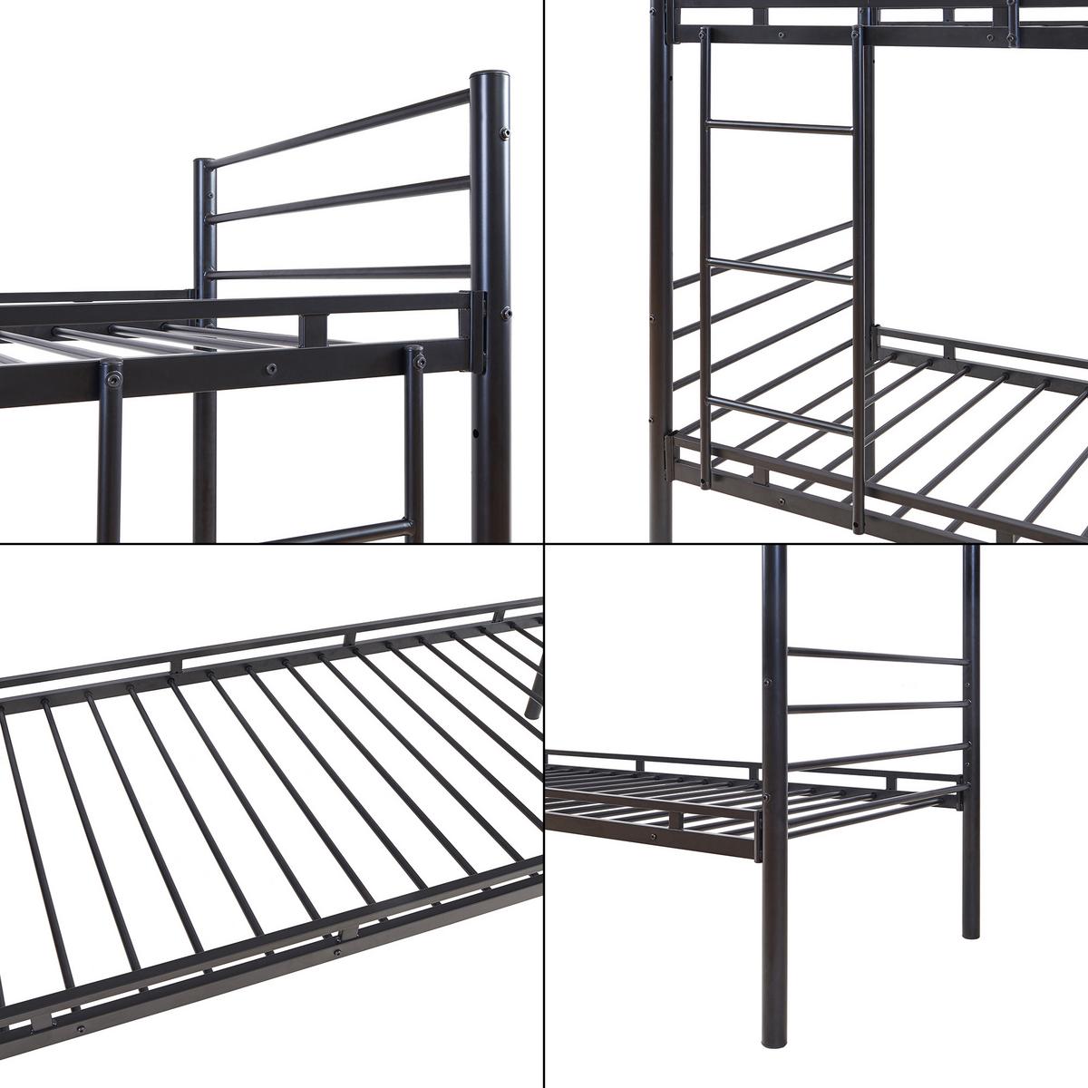 ETAGENBETT Bevapis - Schwarz, Metall - [en.casa]