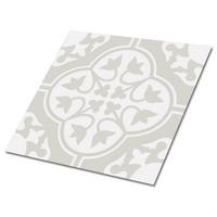 FLIESENAUFKLEBER 9 Stück 30x30 cm selbstklebend Blumenverzierung - Grau, Textil (30/1.6/30cm) - TULUP