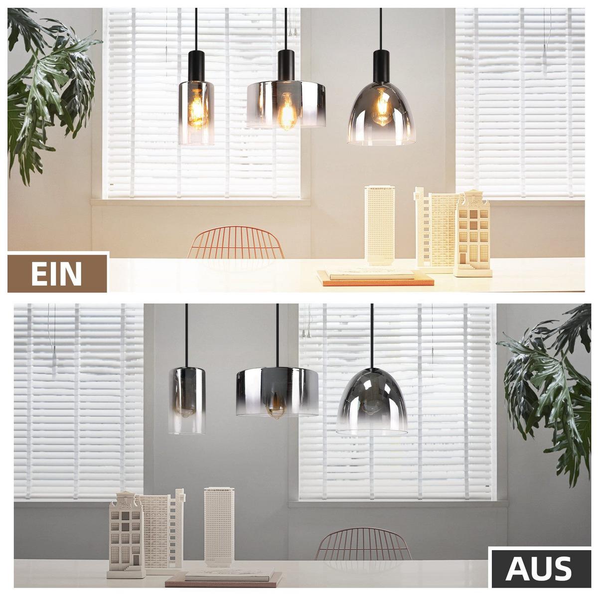 PENDELLEUCHTE Marsicano 55/5/180.5 cm - Schwarz, Metall (5/55/180.5cm) - Nettlife