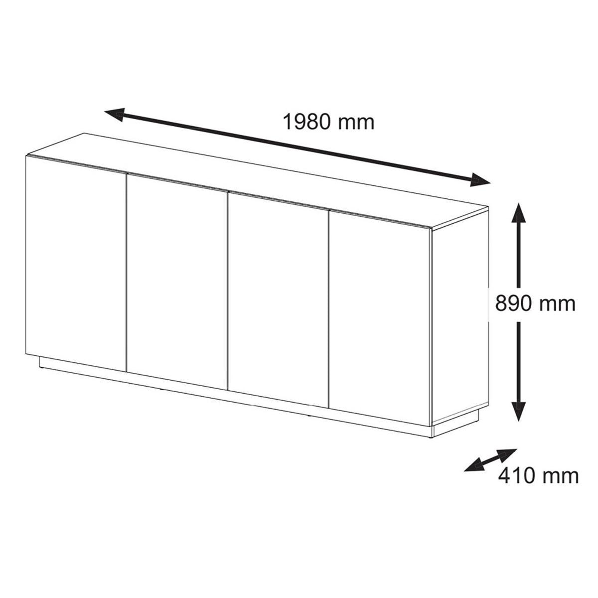 SIDEBOARD Aurus Holz und Schwarz - Schwarz, Holzwerkstoff (198/89/41cm) - Petits-meubles