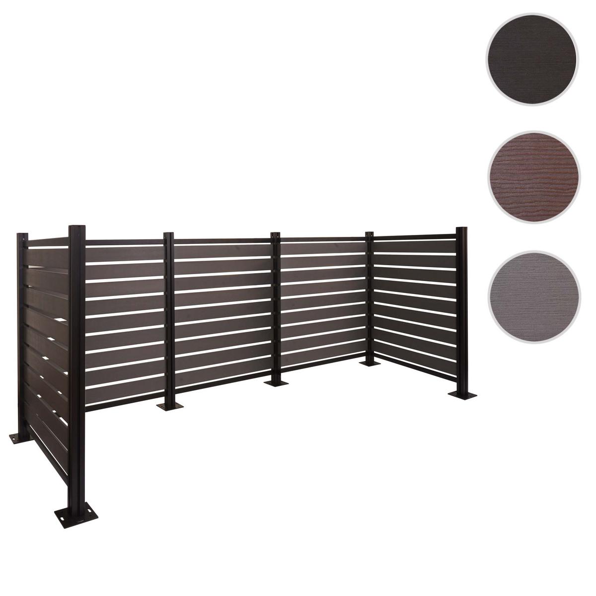 ALU MÜLLTONNEN-ZAUN Grau - Grau, Metall (300/130/110cm) - MCW