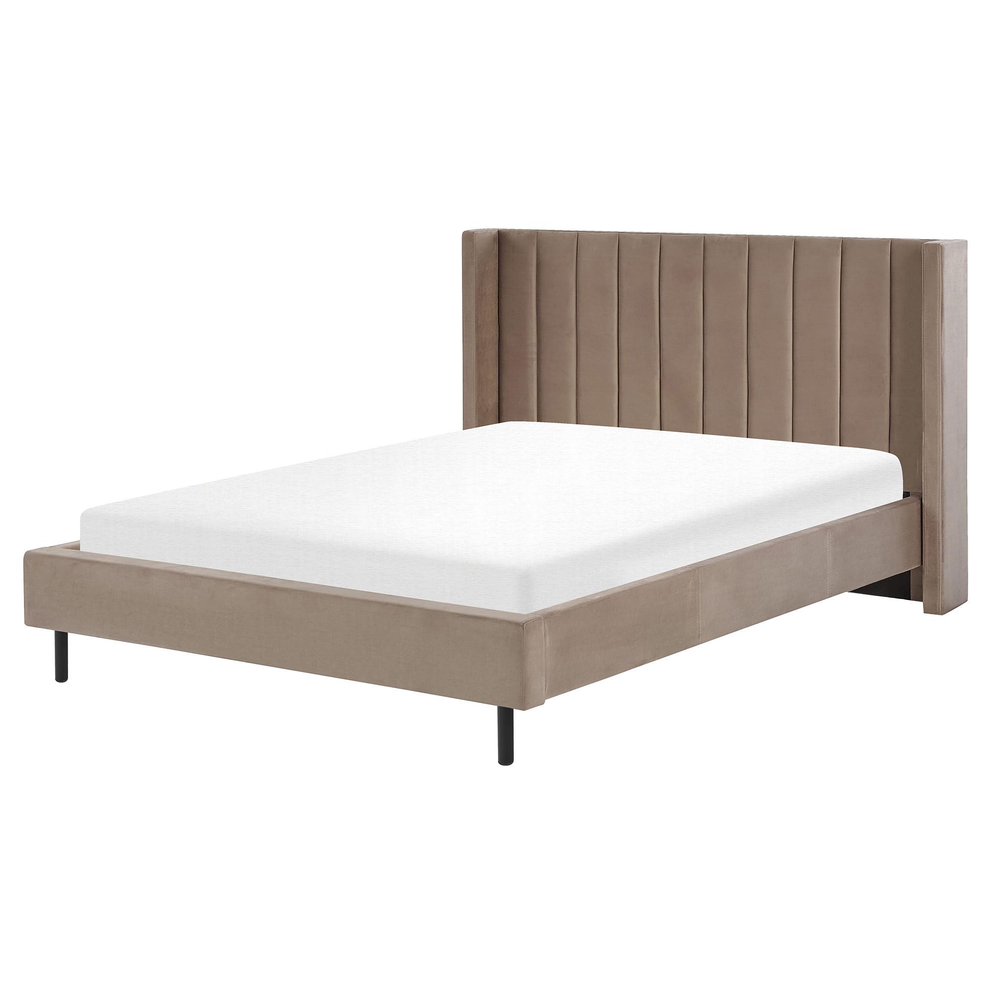 BETT mit Lattenrost 160x200 cm Beige Villette - Taupe, Textil (160/200cm) - Beliani