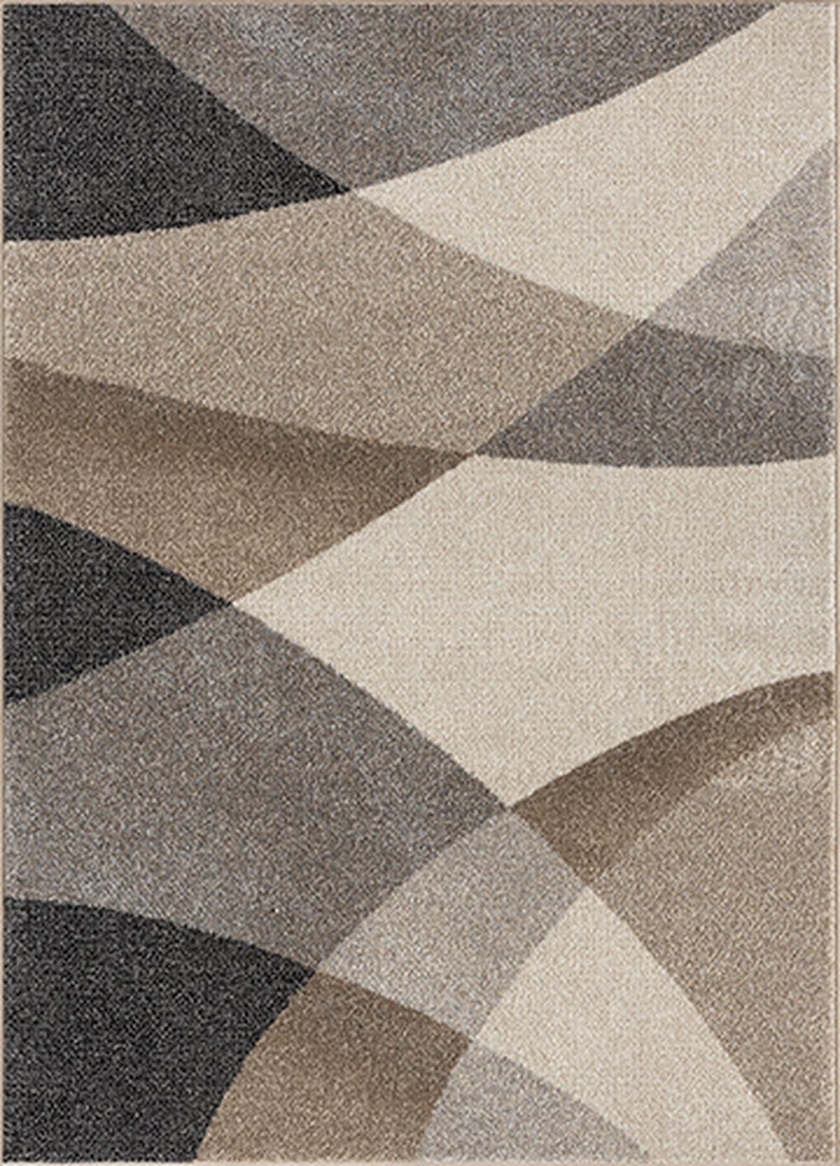 TEPPICH Niederflor Abstrakt THUR Polypropylen Grau 80 x 140 cm - Beige, Textil (140/200cm) - KADIMA DESIGN