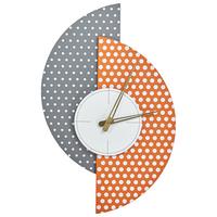 WANDUHR Grau/Orange/Weiß/Gold Chalais - Goldfarben/Orange, Holzwerkstoff (29/47/1cm) - Beliani