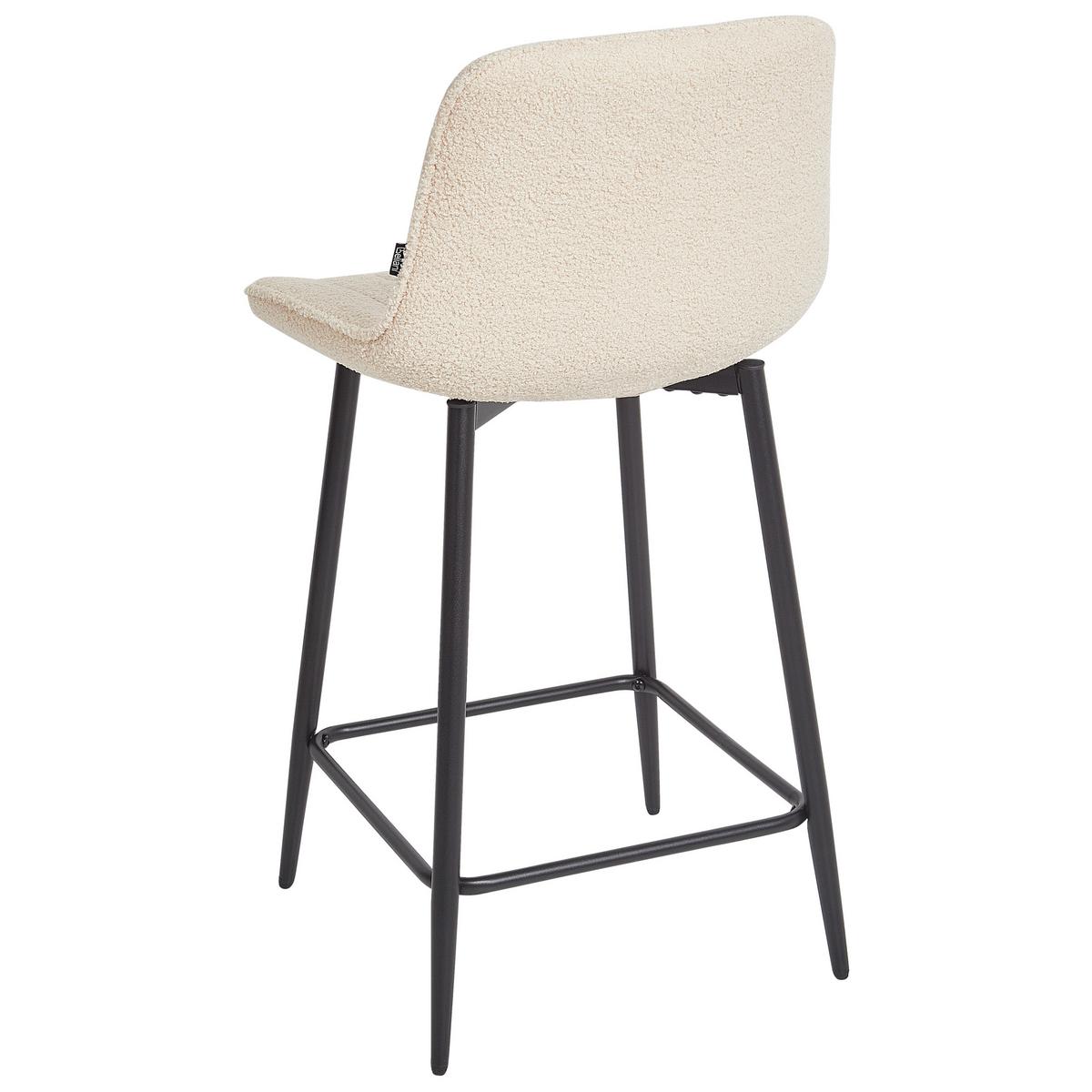 BARSTUHL 2er-Set Bouclé HellbeigeDubrovnik - Beige, Textil (49/94/52cm) - Beliani
