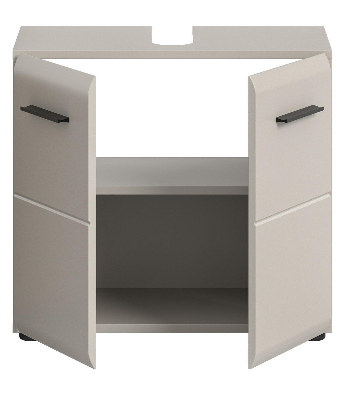 WASCHBECKENUNTERSCHRANK Kaschmir 60 cm, Badezimmer Unterschrank 2-türig - Kaschmir/Schwarz, Holzwerkstoff/Kunststoff (60/54/30cm) - Inn.Furn