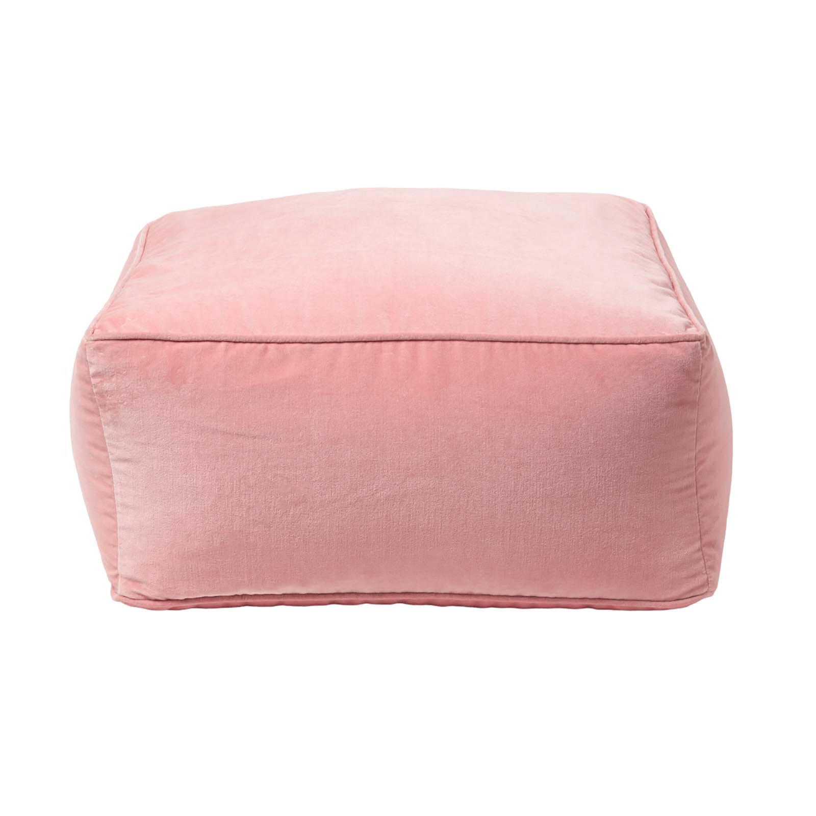 SITZPOUF rosa mit Samt-Bezug, 60/60/27 cm - Rosa, Textil (60/27/60cm) - Homescapes