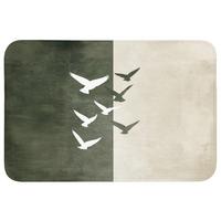BADEMATTE Japandi - Vogel - Grün 90x60 cm - Olivgrün, Textil (90/60cm) - OnlyWow