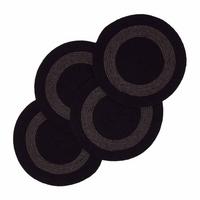 TISCHSET rund im 4er-Set 40 cm, schwarz-grau aus Baumwolle - Schwarz, Textil (40/40cm) - Homescapes