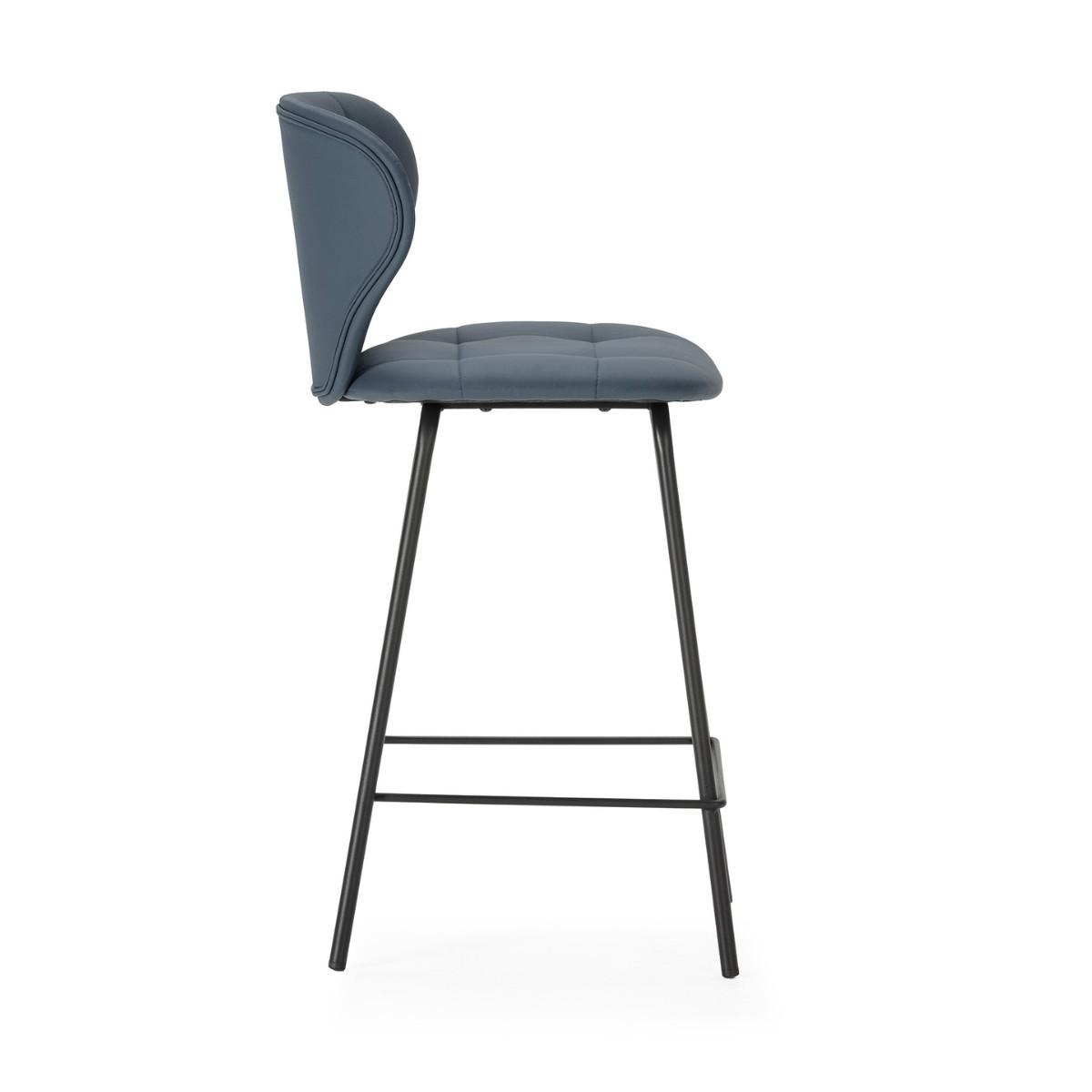HOCKERN (Set aus 2) mit schwarzen metallbeinen - maura 45/52/67 cm - Dunkelgrau, Kunststoff (52/67/45cm) - Calicosy