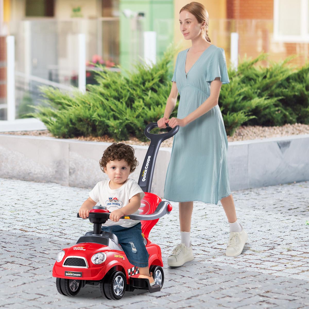 SCHIEBEWAGEN Rot - Rot, Kunststoff (89/84/43cm) - COSTWAY