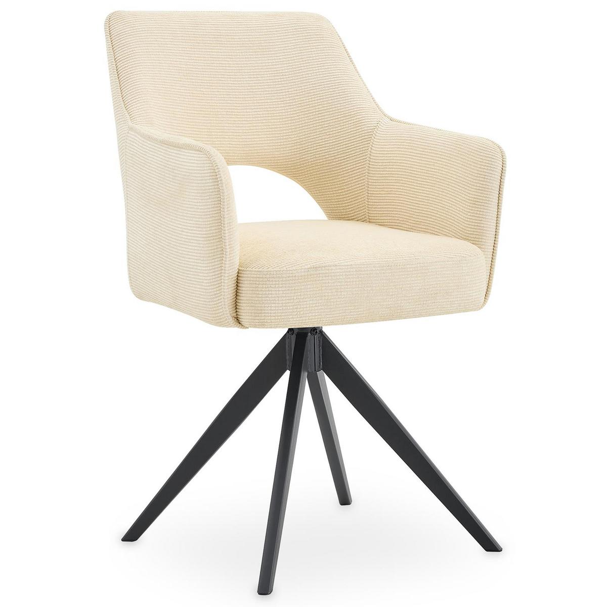 ESSZIMMERSTÜHLE FLORENCE 2er-Set cremeweiß - Creme, Textil (56/86/59cm) - IDIMEX