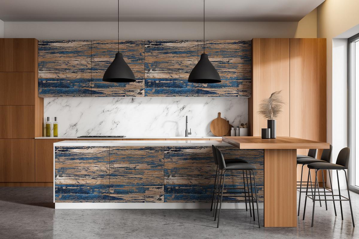 MÖBLAUFKLEBER 100x50 cm braun - Türkis/Braun, Kunststoff (50/0.1/100cm) - Wallfluent