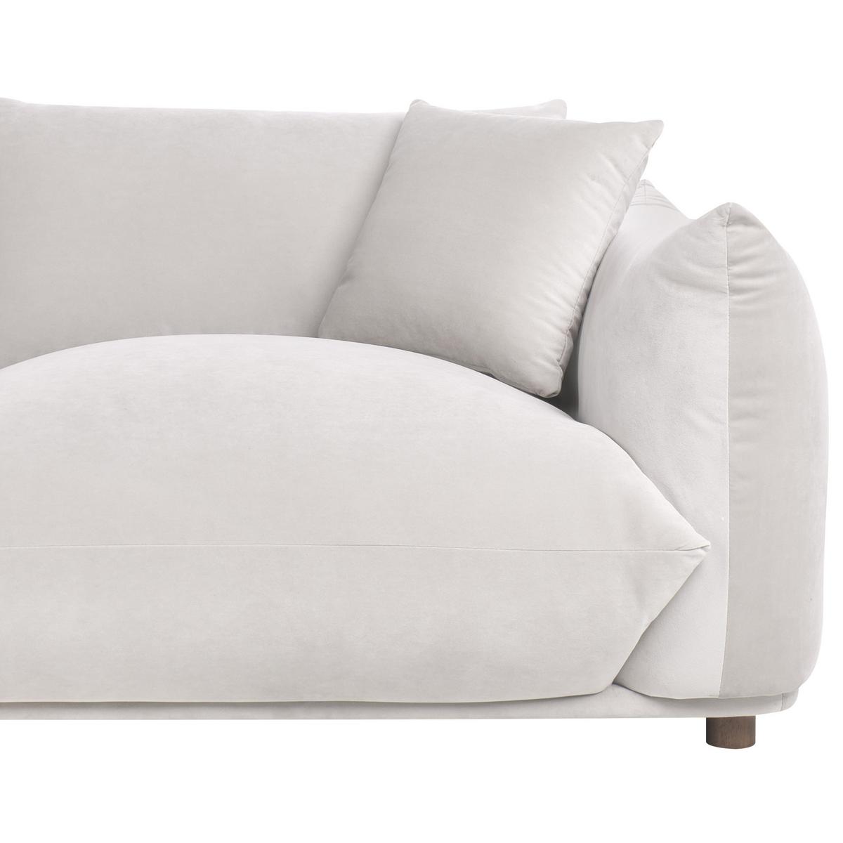 3-SITZER-SOFA Samtstoff Taupe Luvos - Taupe, Textil (220/75/104cm) - Beliani