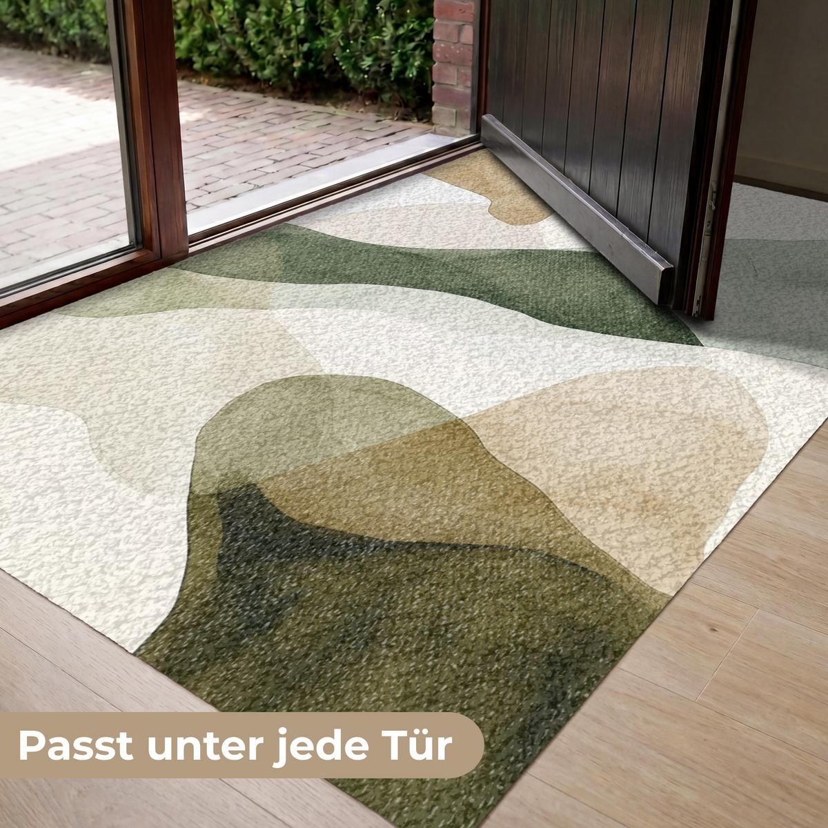 FUSSMATTE Japandi - Abstrakt - Grün Schmutzfangmatte 150x90 cm - Multicolor, Kunststoff (150/0.4cm) - MuchoWow