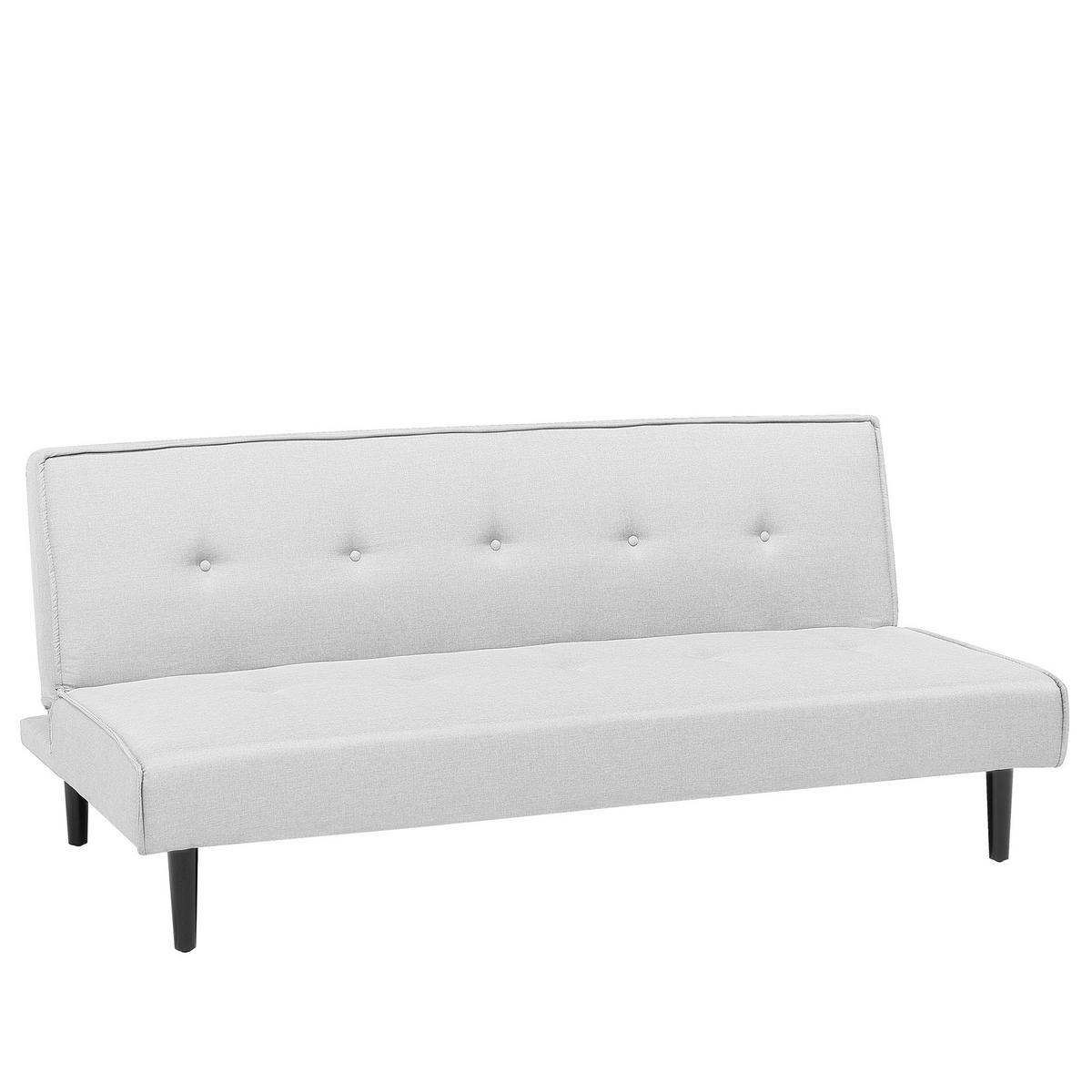 3-SITZER-SCHLAFSOFA Polyester Grau Visby - Hellgrau, Textil (180/80/92cm) - Beliani