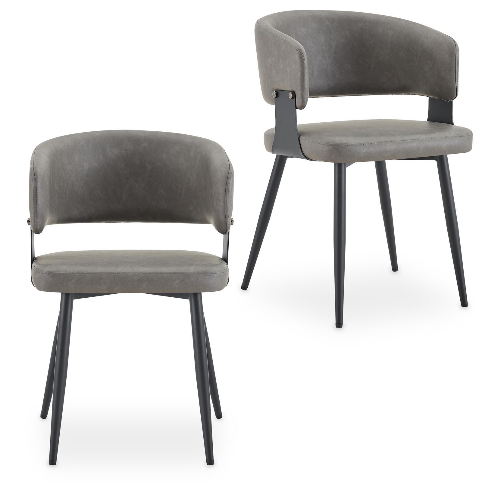 ESSZIMMERSTÜHLE PAVIA 2er-Set grau - Grau, Textil (54/80/59cm) - IDIMEX