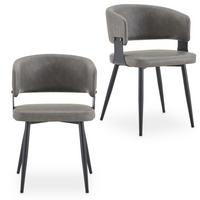 ESSZIMMERSTÜHLE PAVIA 2er-Set grau - Grau, Textil (54/80/59cm) - IDIMEX