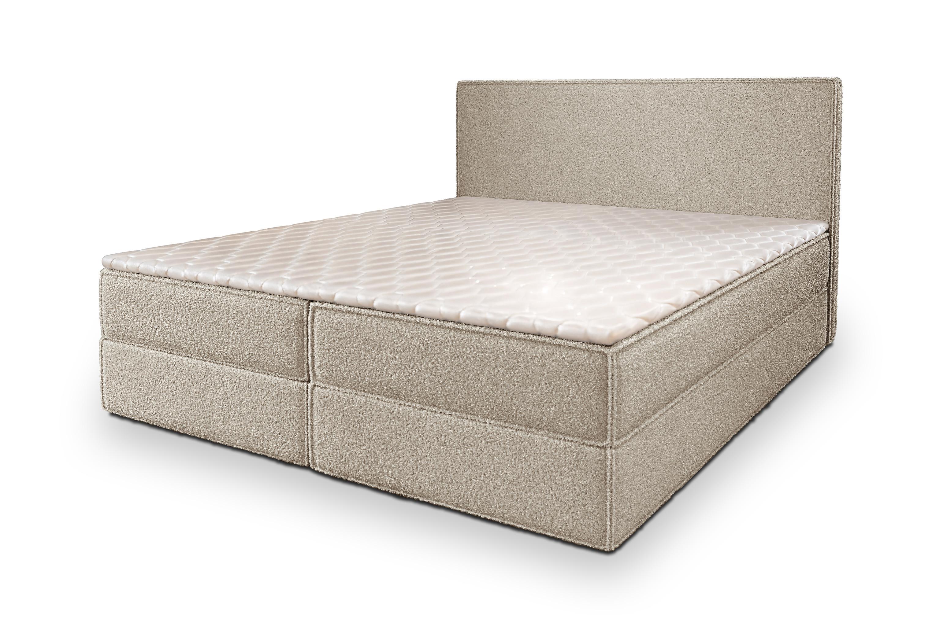 BOXBETT PELLIO 140x200 cm mit Matratze und Topper - Beige - Beige, Holz (140/200cm) - MASSENO