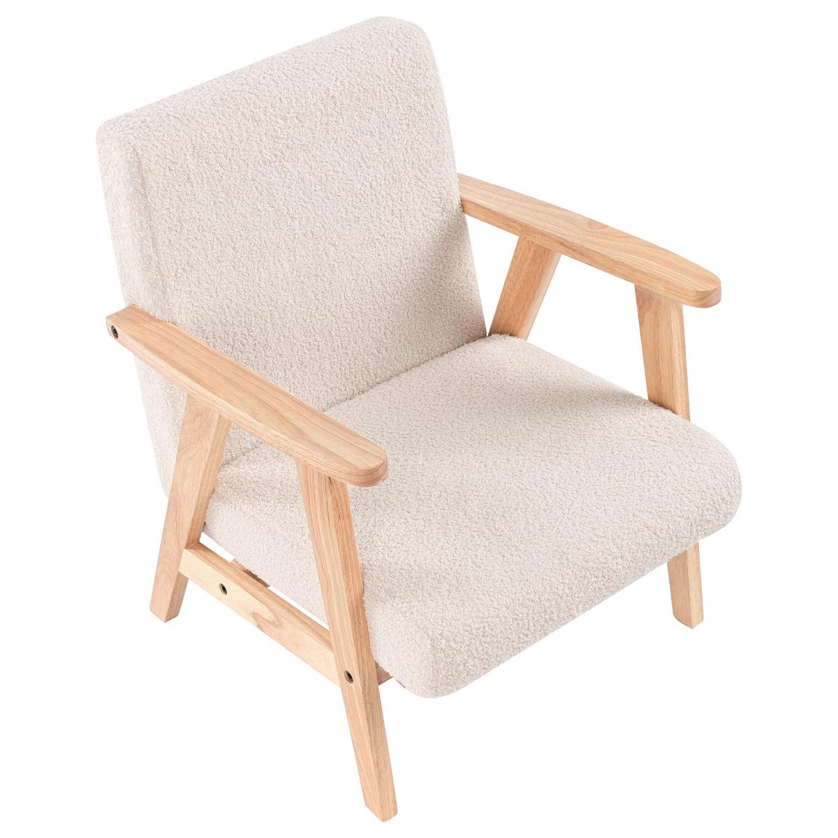 KINDERSESSEL Bouclé Hellbeige Linde - Beige, Textil (46/58/55cm) - Beliani