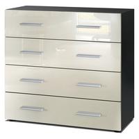 KOMMODE Pavos Creme Hochglanz - Creme, Holzwerkstoff (76/72/35cm) - Vladon