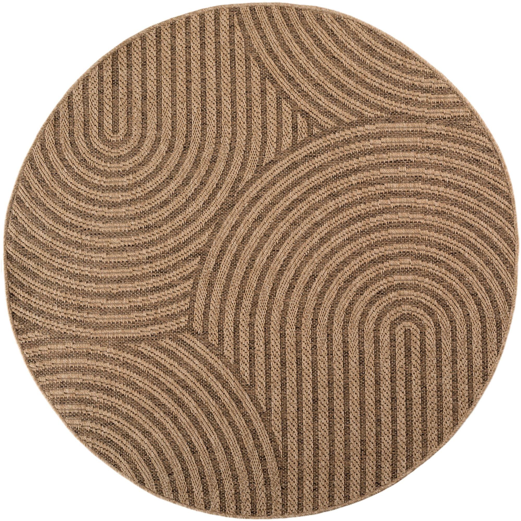 TEPPICH Outdoor ARLBERG in Beige, in Jute-Optik, Ø 160 cm - Beige, Textil (160/160cm) - KADIMA DESIGN