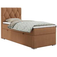 BOXBETT ALDA 90/200 Orange Struktur - H3 - Links Seite - Orange, Holz/Textil (90/200cm) - MKS