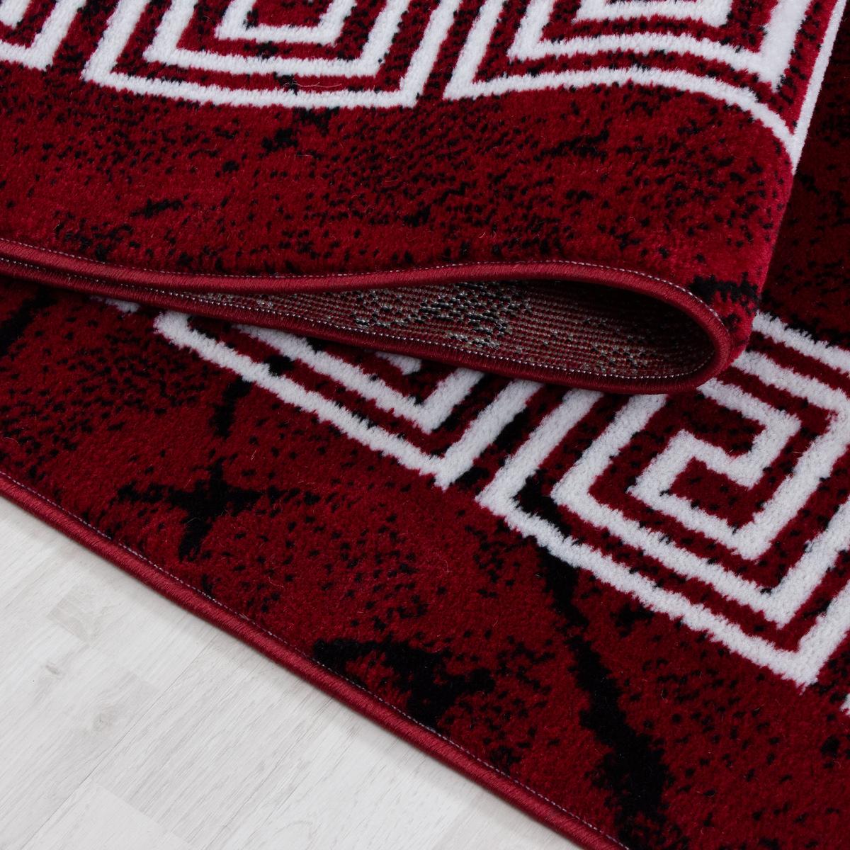 KURZFLORTEPPICH INN, mit Mäander-Muster, Rot, 120 x 170 cm - Rot, Textil (120/170cm) - KADIMA DESIGN