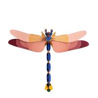 WANDDEKO Libelle 90/13 cm - Blau/Pink, Wellpappe (90/13/75cm) - Studio Roof
