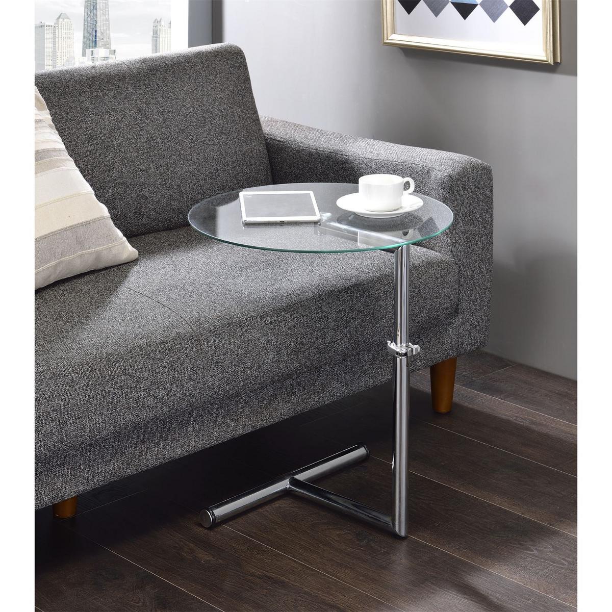 COUCHTISCH LEONIE chrom/Klarglas - Chromfarben/Klar, Glas (46/46/65cm) - IDIMEX