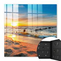 SCHLÜSSELBOX Schwarz 30x30 cm- Türöffnung nach rechts - Sonnenuntergang - Gelb, Metall (30/30/5cm) - TULUP