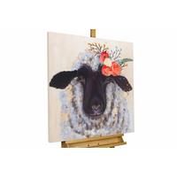 ACRYLBILD HANDGEMALT 80/80 cm - Beige/Schwarz, Holz/Textil (80/80cm) - KUNSTLOFT