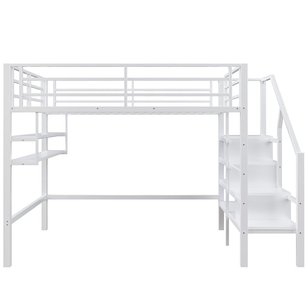 HOCHBETT Weiß 255/145/160 cm - Weiß, Metall - Urban Meuble