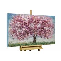 ÖLGEMÄLDE 120/80 cm - Blau/Pink, Holz/Textil (120/80cm) - KUNSTLOFT