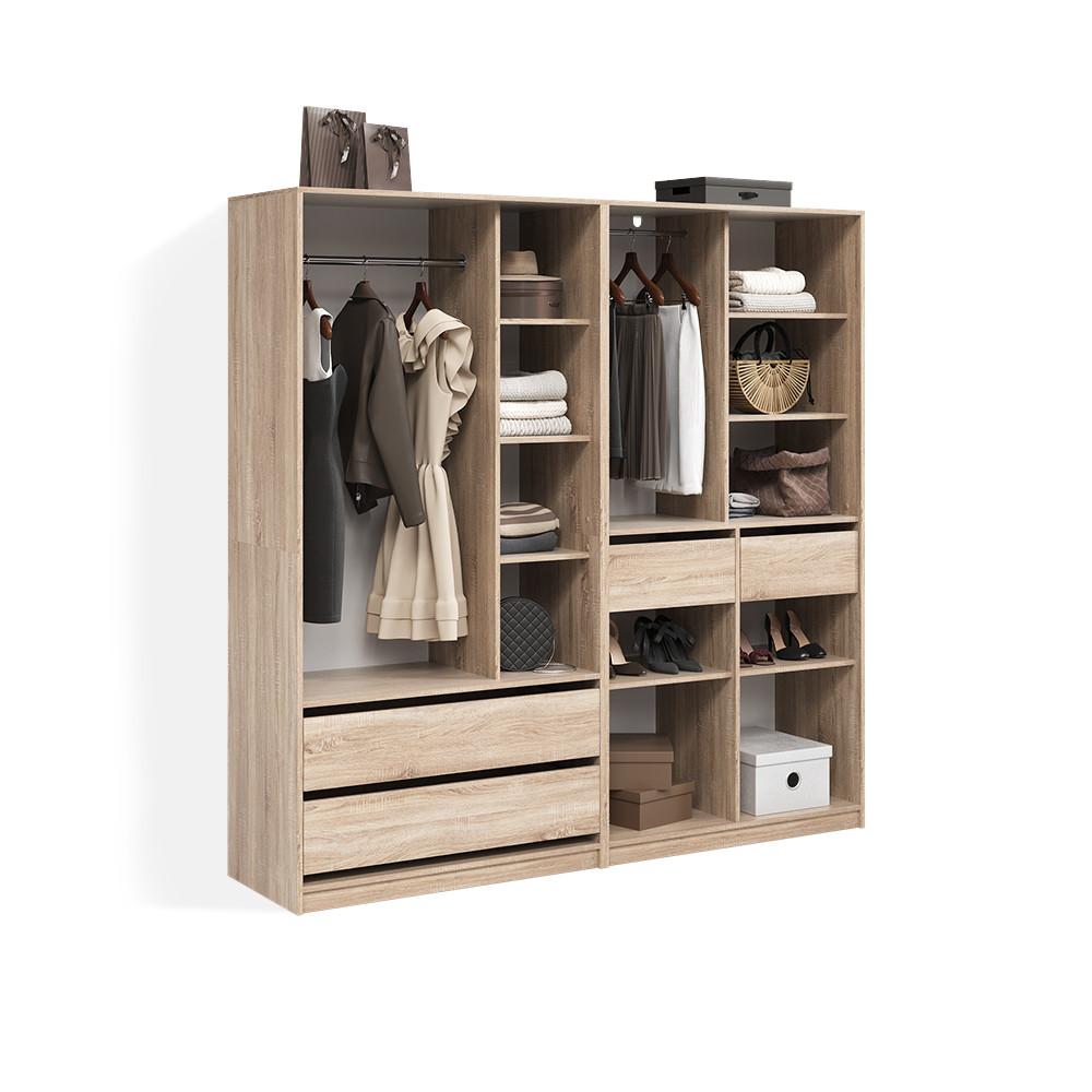 KLEIDERSCHRANK Trento Sonoma 2er Set - Sonoma Eiche, Holzwerkstoff (100/200/50cm) - Livinity®