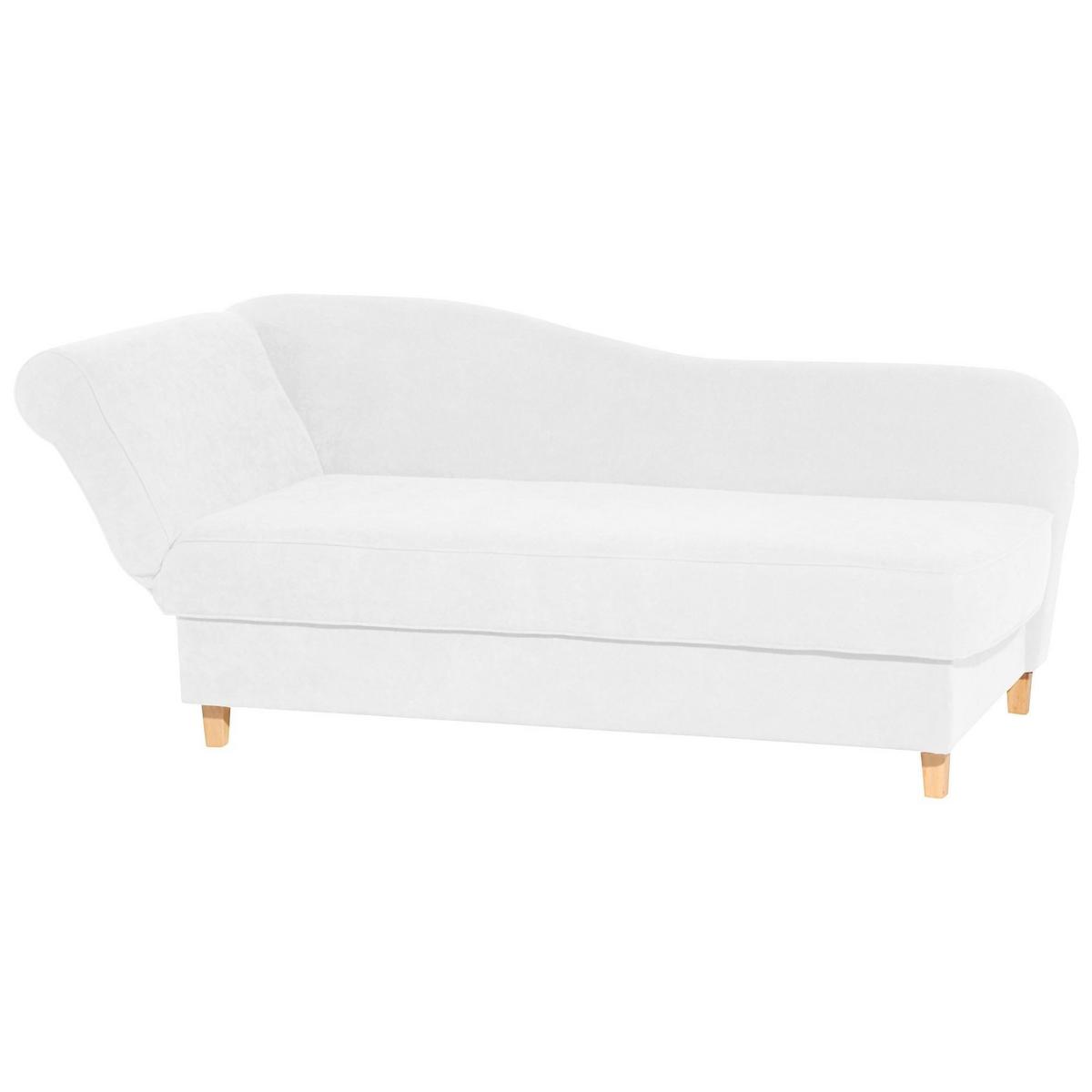 RECAMIERE mit Armteil links klappbar Katia Bezug Veloursstoff Buche natur / creme - Weiß, Kunststoff (190/82/88cm) - 58aufmkessel